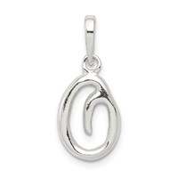 Sterling Silver Letter O Initial Pendant view 1
