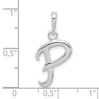 Sterling Silver Letter P Initial Pendant view 3