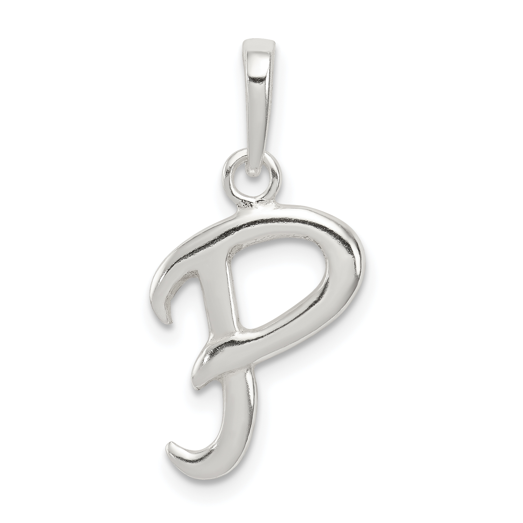 Sterling Silver Letter P Initial Pendant (QC6512P)