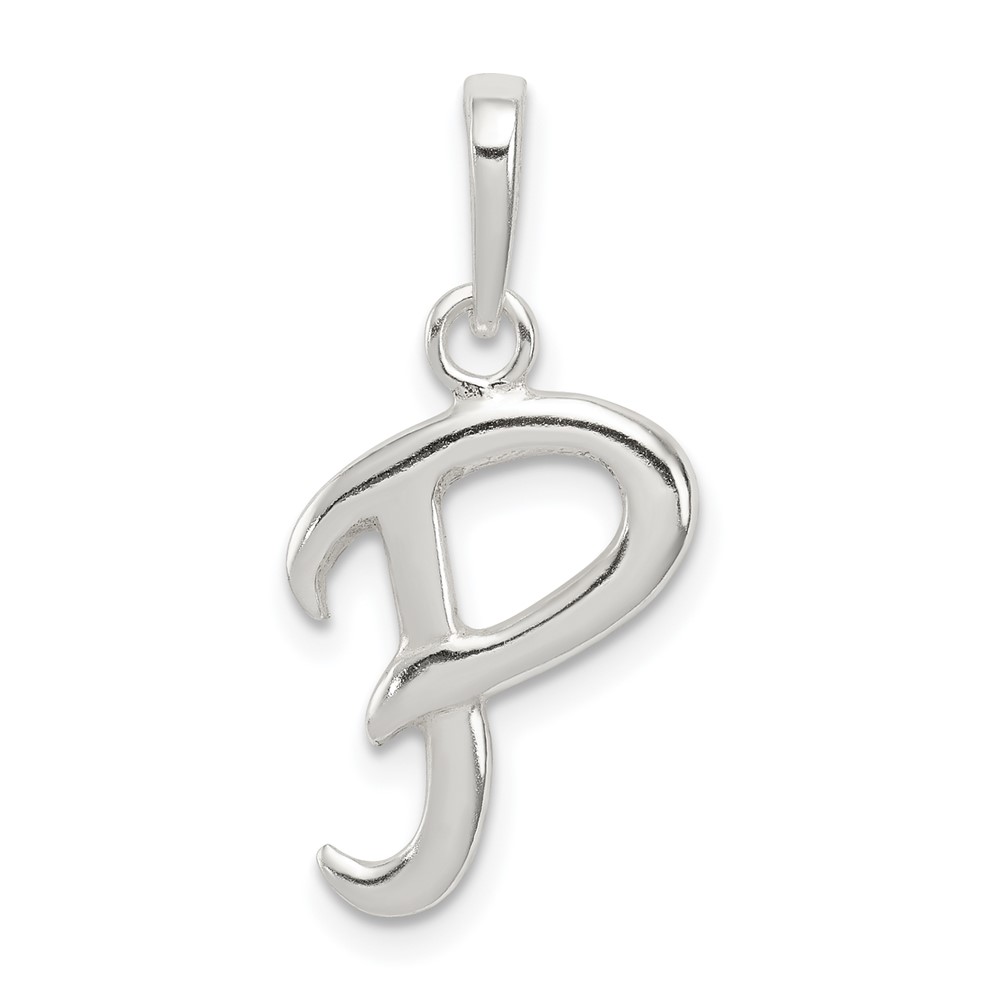 Sterling Silver Letter P Initial Pendant (QC6512P)