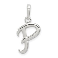 Sterling Silver Letter P Initial Pendant view 1