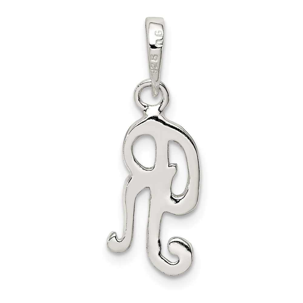 Sterling Silver Letter R Initial Pendant (QC6512R)