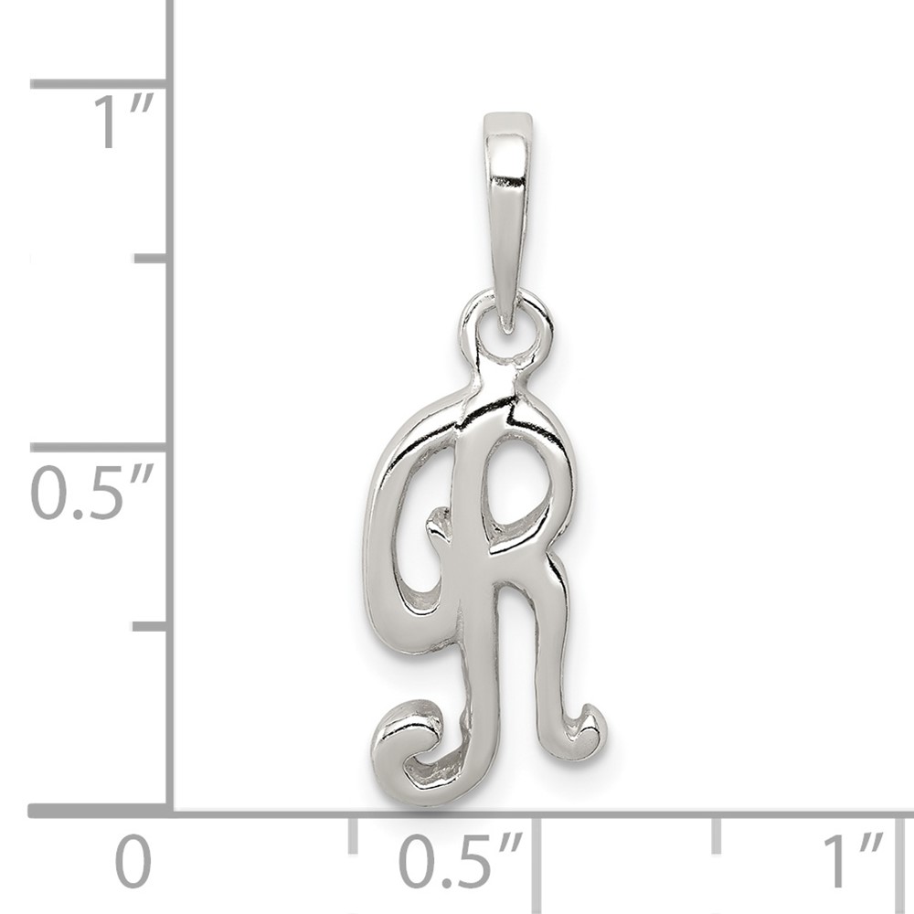 Sterling Silver Letter R Initial Pendant (QC6512R)