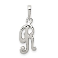 Sterling Silver Letter R Initial Pendant view 1