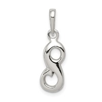 Sterling Silver Letter S Initial Pendant view 1