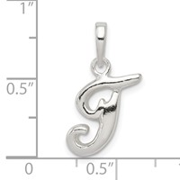Sterling Silver Letter T Initial Pendant view 3