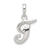 Sterling Silver Letter T Initial Pendant view 1