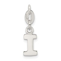 Sterling Silver Letter I Initial Charm view 3