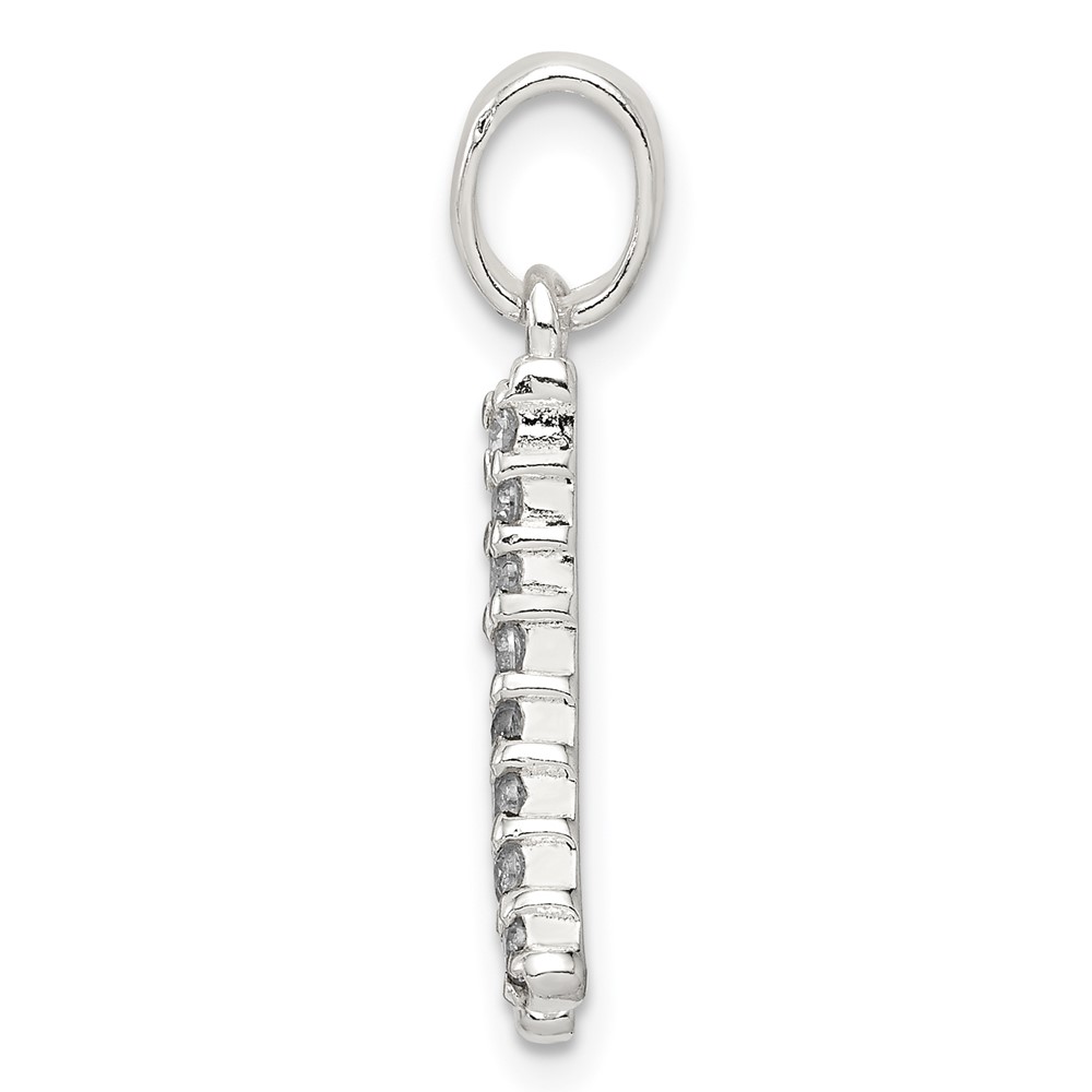 Sterling Silver CZ Letter A Initial Pendant (QC6525A)
