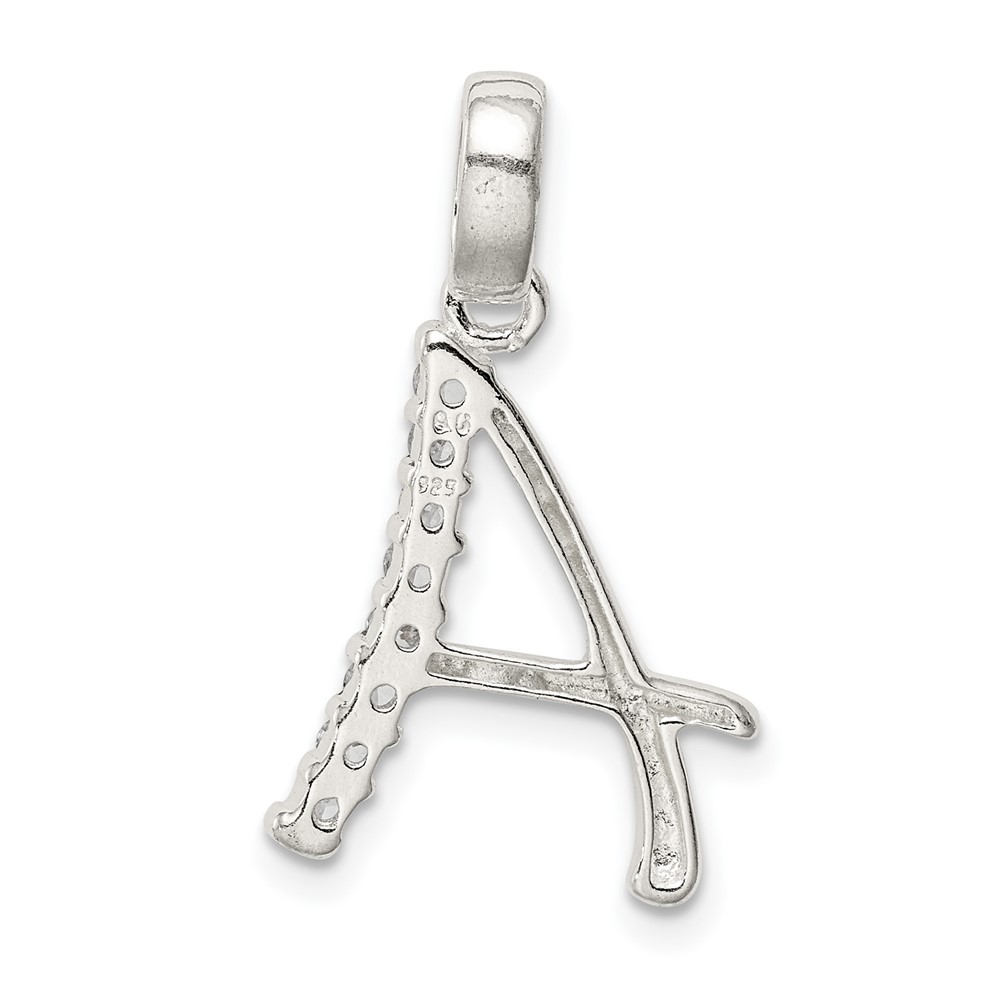Sterling Silver CZ Letter A Initial Pendant (QC6525A)