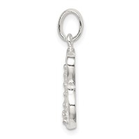 Sterling Silver CZ Letter B Initial Pendant view 2