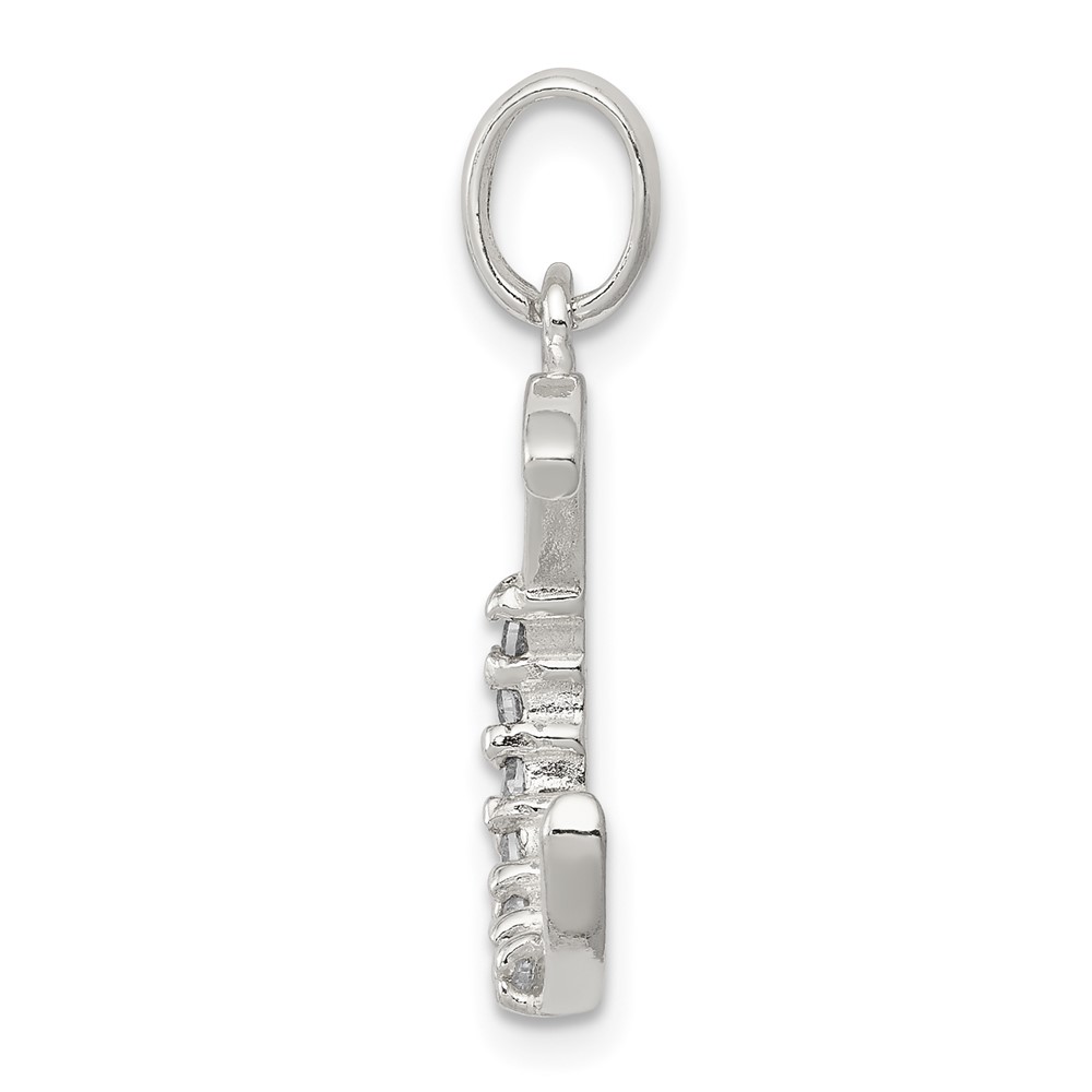 Sterling Silver CZ Letter C Initial Pendant (QC6525C)