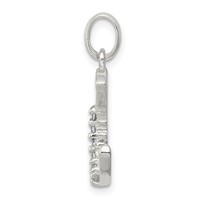 Sterling Silver CZ Letter C Initial Pendant view 2