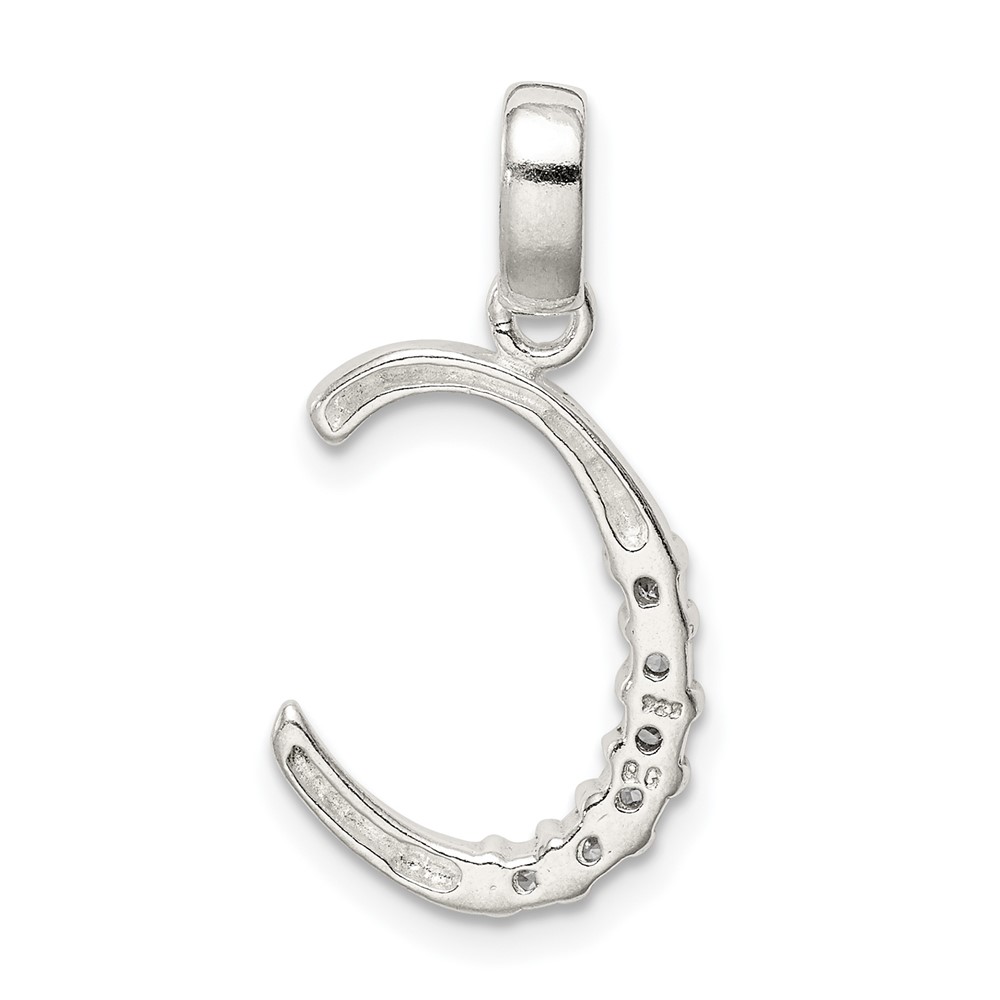 Sterling Silver CZ Letter C Initial Pendant (QC6525C)