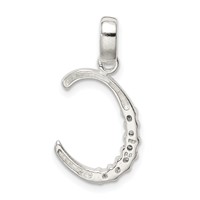 Sterling Silver CZ Letter C Initial Pendant view 4