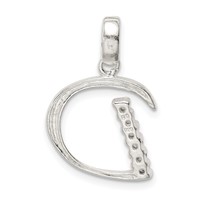 Sterling Silver CZ Letter D Initial Pendant view 4
