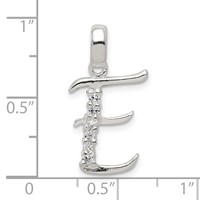 Sterling Silver CZ Letter E Initial Pendant view 4