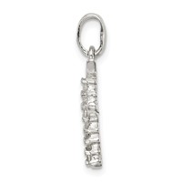 Sterling Silver CZ Letter F Initial Pendant view 2