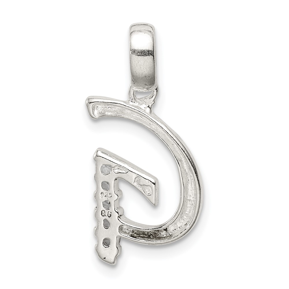 Sterling Silver CZ Letter G Initial Pendant (QC6525G)