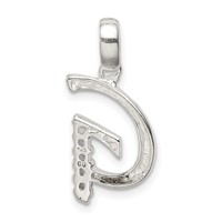 Sterling Silver CZ Letter G Initial Pendant view 3