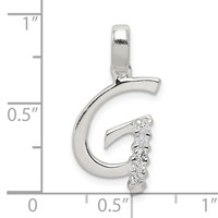 Sterling Silver CZ Letter G Initial Pendant view 4