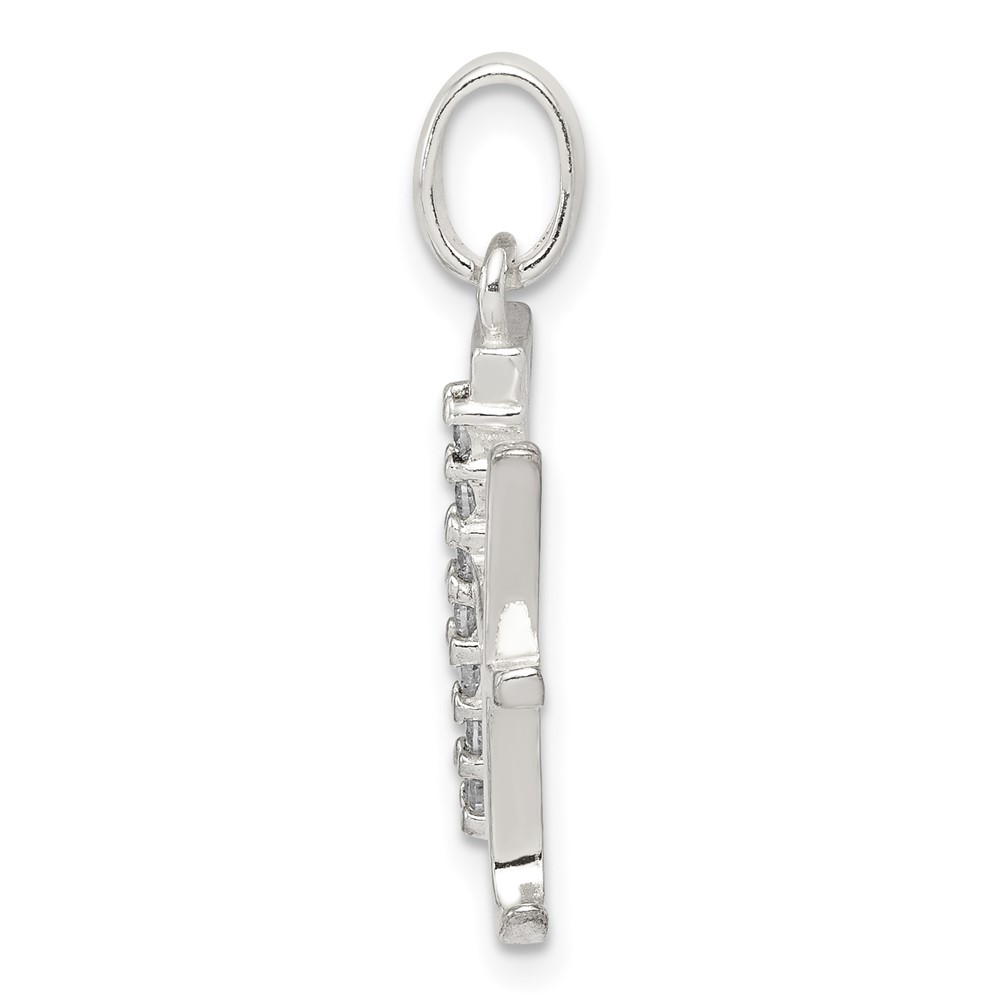 Sterling Silver CZ Letter H Initial Pendant (QC6525H)