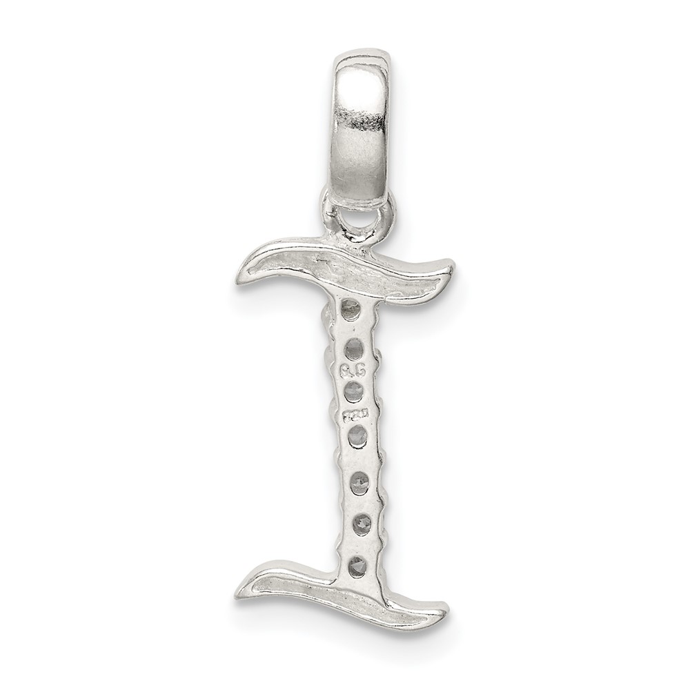 Sterling Silver CZ Letter I Initial Pendant (QC6525I)