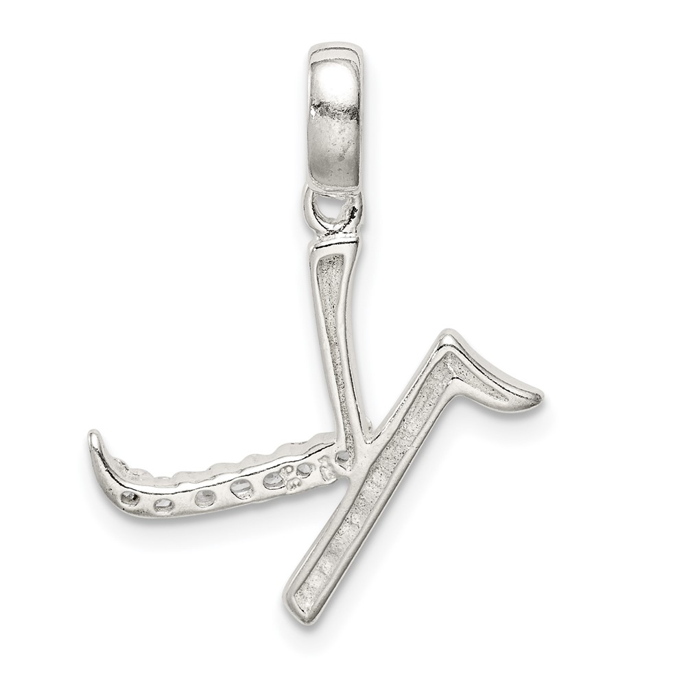 Sterling Silver CZ Letter K Initial Pendant (QC6525K)