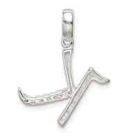 Sterling Silver CZ Letter K Initial Pendant view 3