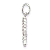 Sterling Silver CZ Letter L Initial Pendant view 2