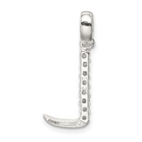 Sterling Silver CZ Letter L Initial Pendant view 3