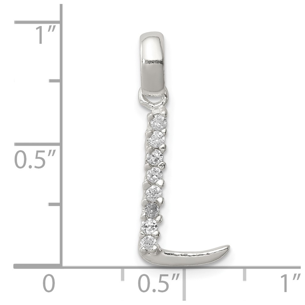 Sterling Silver CZ Letter L Initial Pendant (QC6525L)