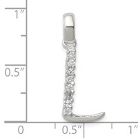 Sterling Silver CZ Letter L Initial Pendant view 4
