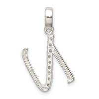 Sterling Silver CZ Letter N Initial Pendant view 3