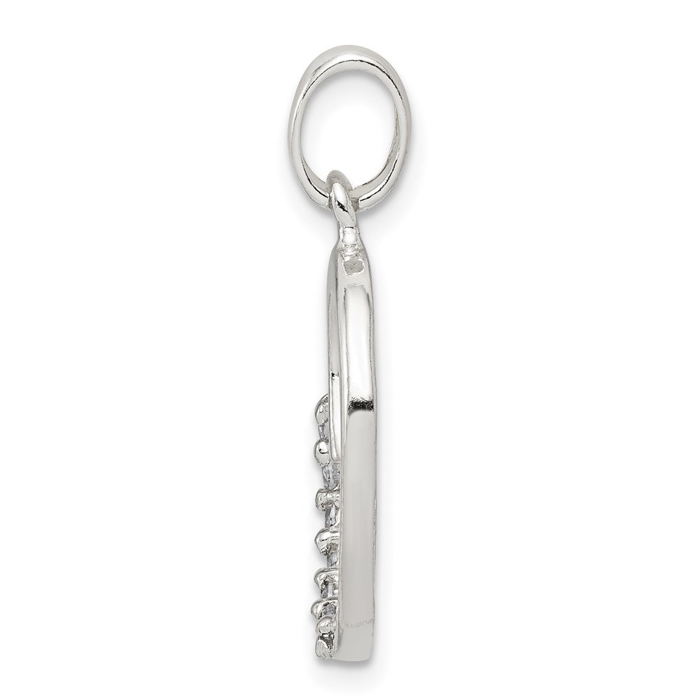 Sterling Silver CZ Letter O Initial Pendant (QC6525O)