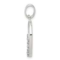 Sterling Silver CZ Letter O Initial Pendant view 2