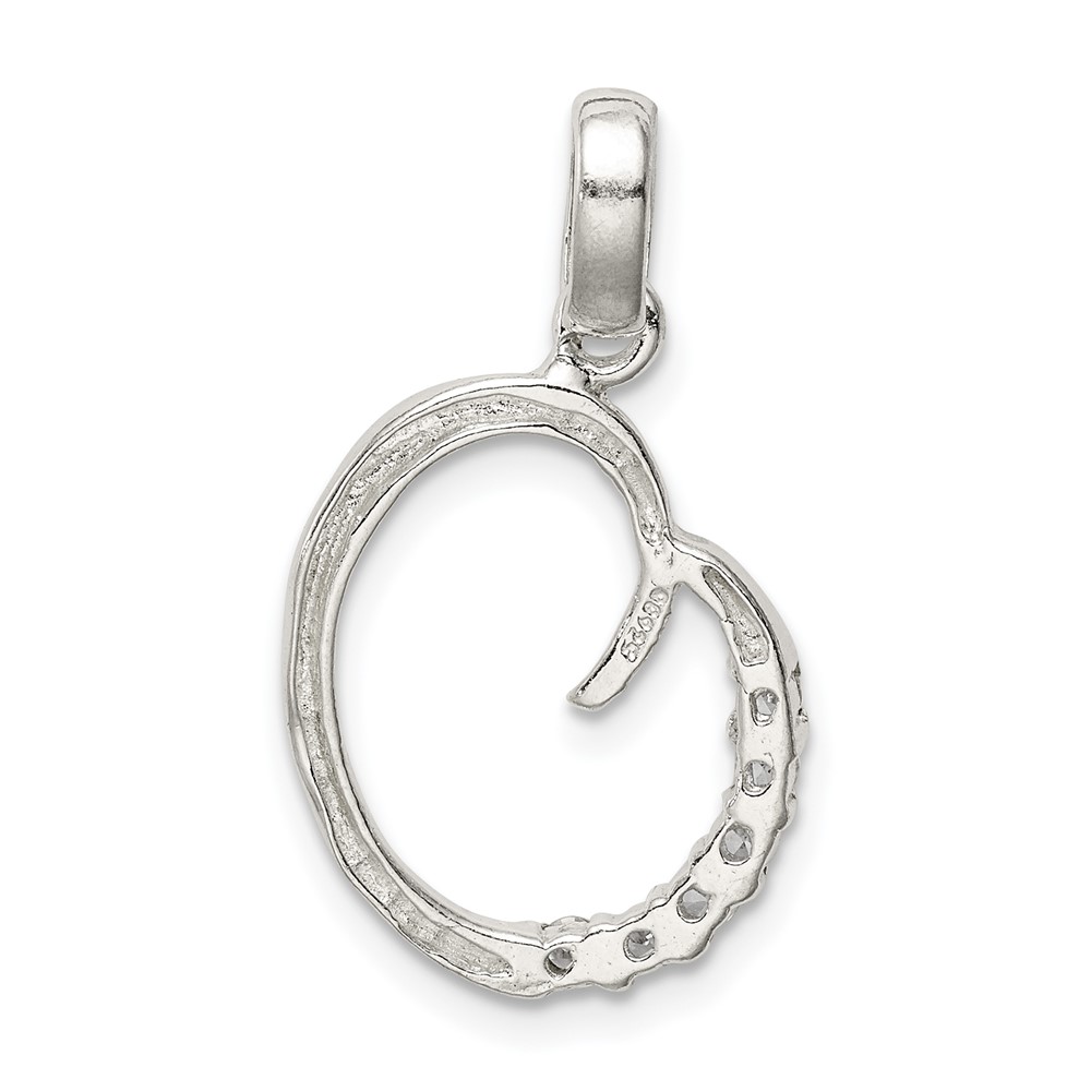 Sterling Silver CZ Letter O Initial Pendant (QC6525O)