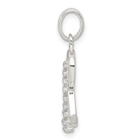Sterling Silver CZ Letter R Initial Pendant view 2