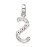Sterling Silver CZ Letter S Initial Pendant view 3