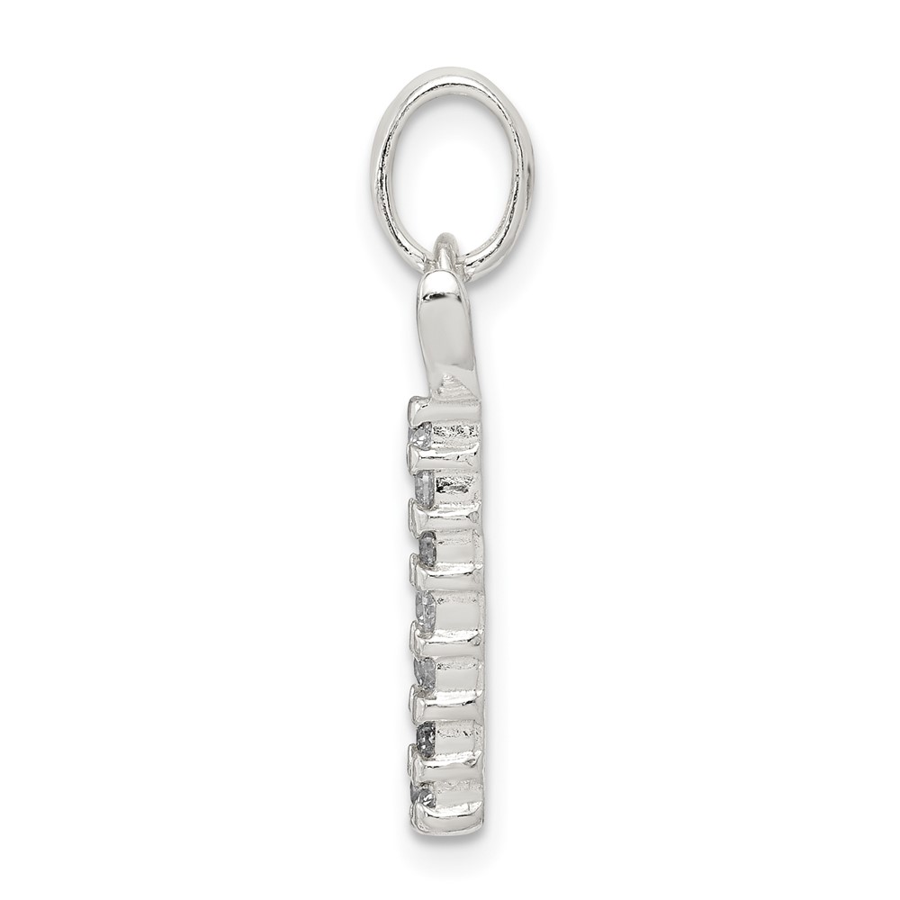 Sterling Silver CZ Letter T Initial Pendant (QC6525T)