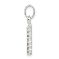 Sterling Silver CZ Letter T Initial Pendant view 2