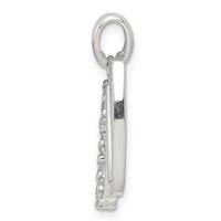 Sterling Silver CZ Letter W Initial Pendant view 2