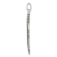 Sterling Silver Antiqued Feather Pendant view 2
