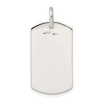 Sterling Silver Polished Dog Tag Pendant view 3