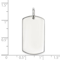 Sterling Silver Polished Dog Tag Pendant view 4