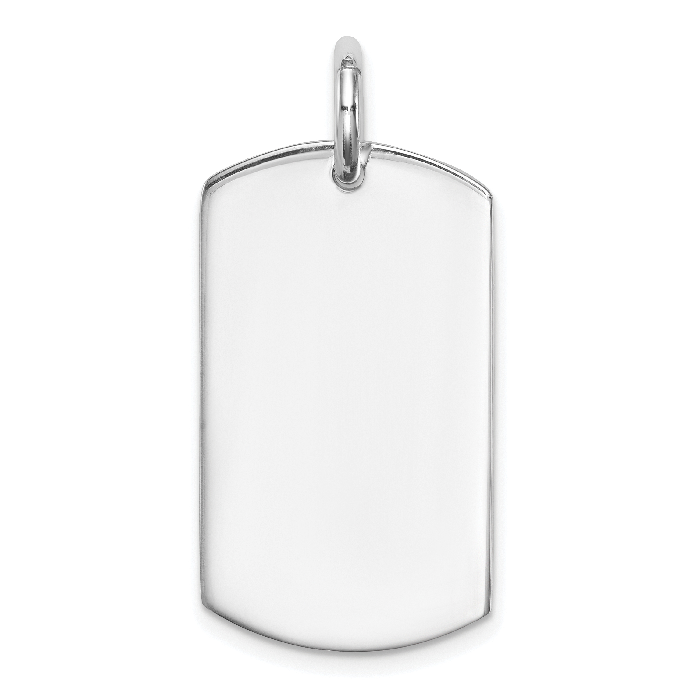 Sterling Silver Polished Dog Tag Pendant (QC6606)