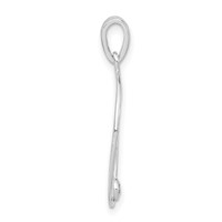Sterling Silver Polished CZ Rose Oval Pendant view 2