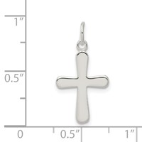 Sterling Silver Polished Cross Charm view 3