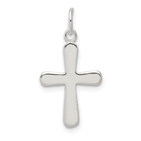 Sterling Silver Polished Cross Charm view 1