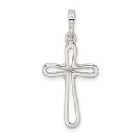 Sterling Silver Polished Cross Pendant view 4